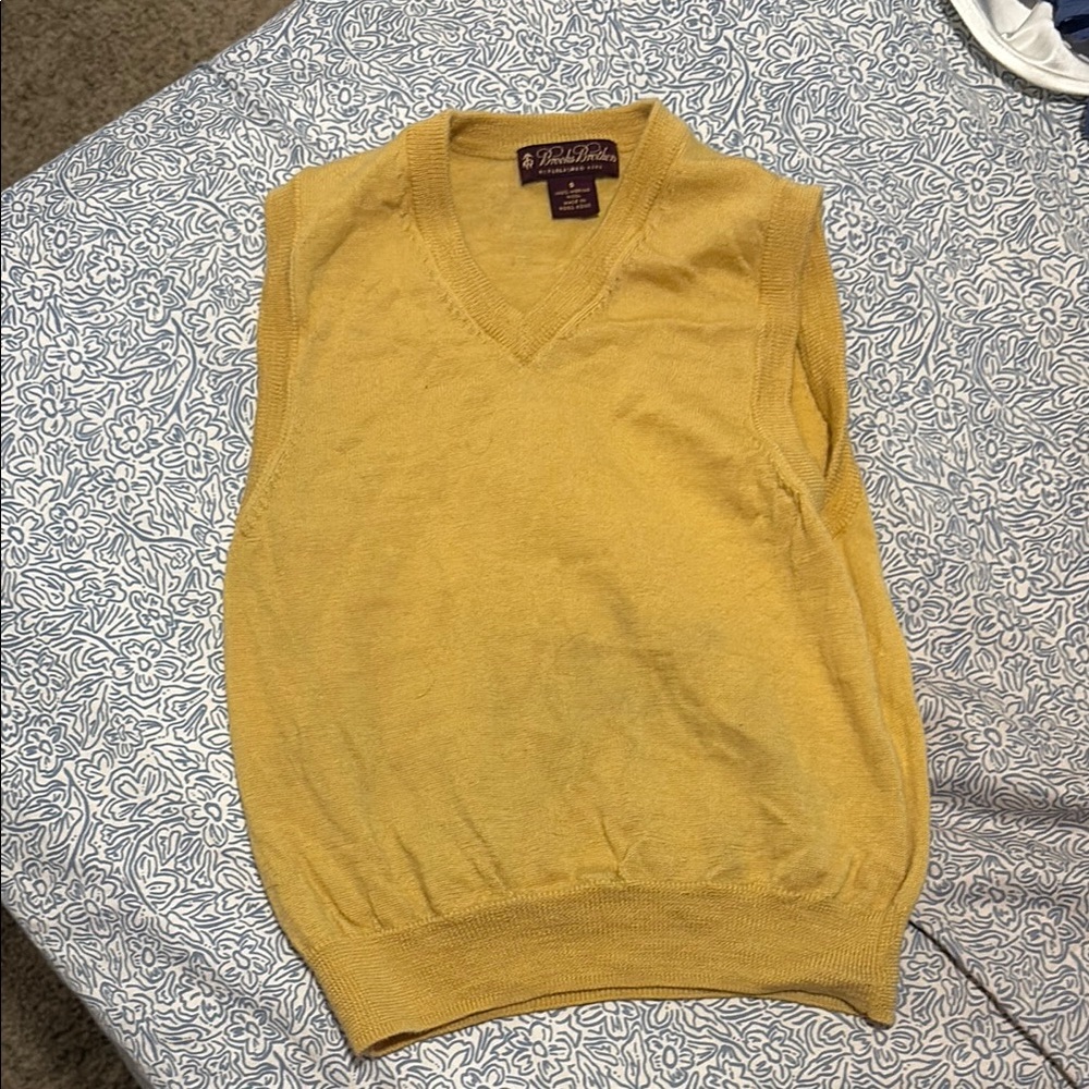 Brooks Brothers Yellow V-Neck Sweater